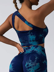 Seamless One Shoulder Sports Bra Scrunch Butt Lifting Leggings Gym Outfits Tracksuits