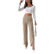 Fashionable With Side - slit Straight - leg Trousers Women - Pretty women dresses