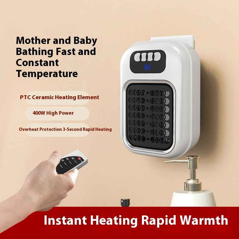 Wall Mounted Electric Heater with Remote Control and Adjustable Silent Thermostat for Home, Office, and Bathroom Winter Use