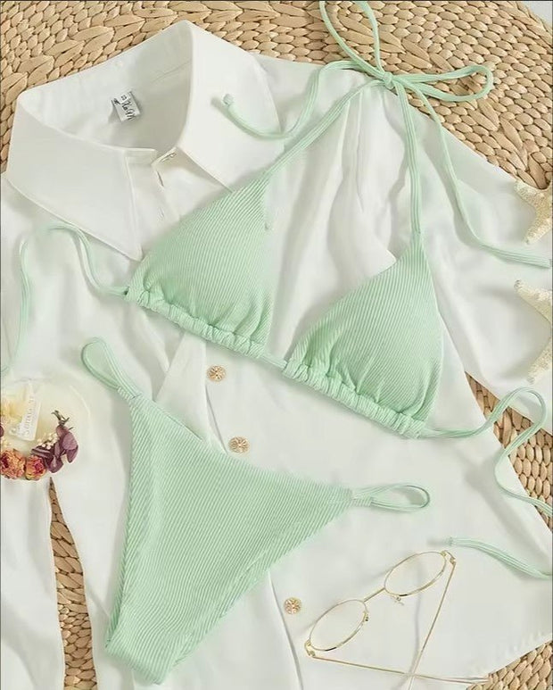 Women's Sexy Small Rib Bikini Tie Bikini Set Two Piece Swimsuit Beach Wear - Pretty women dresses