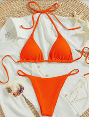 Women's Sexy Small Rib Bikini Tie Bikini Set Two Piece Swimsuit Beach Wear - Pretty women dresses