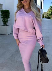 Chic Comfort: Two Piece - Set Knit Dress - Pretty women dresses