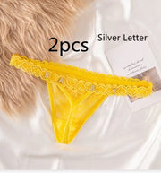 Women's Lace Transparent Rhinestone Letter Shorts - Pretty women dresses