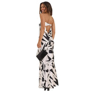 Sexy Print Slim Tube Top Bodycon Dress for Women – Backless, Sleeveless, Party Long Dress - Pretty women dresses