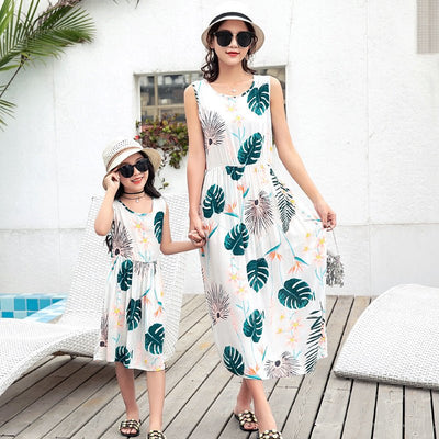 Mother And Daughter Vacation Beach Vest Long Skirt - Pretty women dresses