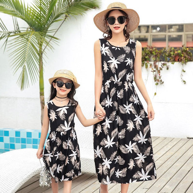 Mother And Daughter Vacation Beach Vest Long Skirt - Pretty women dresses