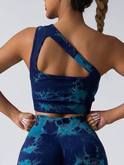 Seamless One Shoulder Sports Bra Scrunch Butt Lifting Leggings Gym Outfits Tracksuits - Pretty women dresses