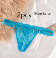 Women's Lace Transparent Rhinestone Letter Shorts - Pretty women dresses