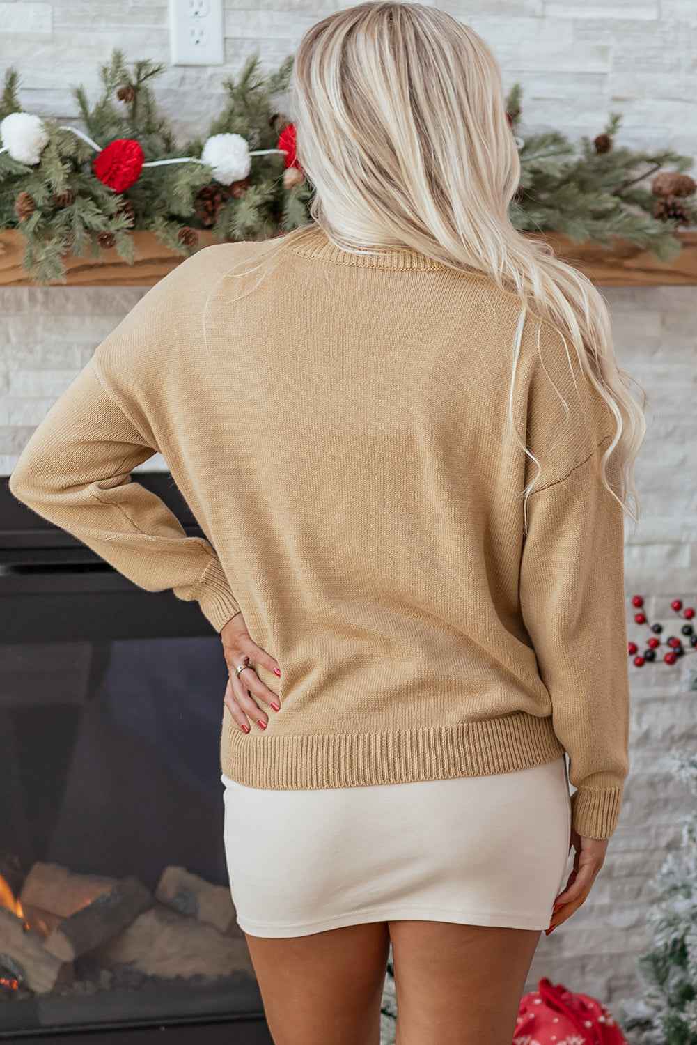 Women's Christmas Merry Dot Dolman Sleeve Sweater - Festive Holiday Knit