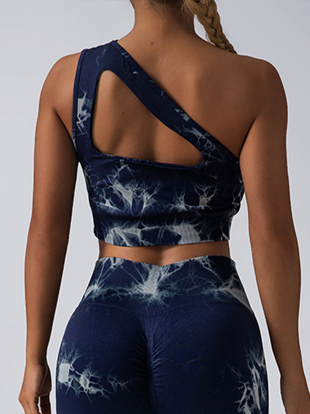 Seamless One Shoulder Sports Bra Scrunch Butt Lifting Leggings Gym Outfits Tracksuits - Pretty women dresses