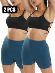 2 Pack Strappy Sports Bras For Women - Criss Cross Back Sexy Wireless Padded Yoga Bra Cute Workout - Pretty women dresses