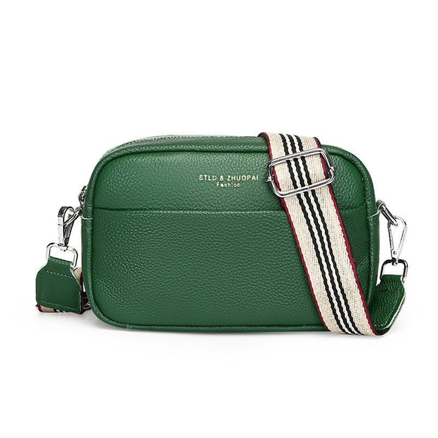 Fashion Simple Shoulder Messenger Bag Top Layer Cowhide Small Square Bag - Pretty women dresses
