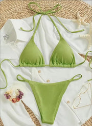 Women's Sexy Small Rib Bikini Tie Bikini Set Two Piece Swimsuit Beach Wear - Pretty women dresses