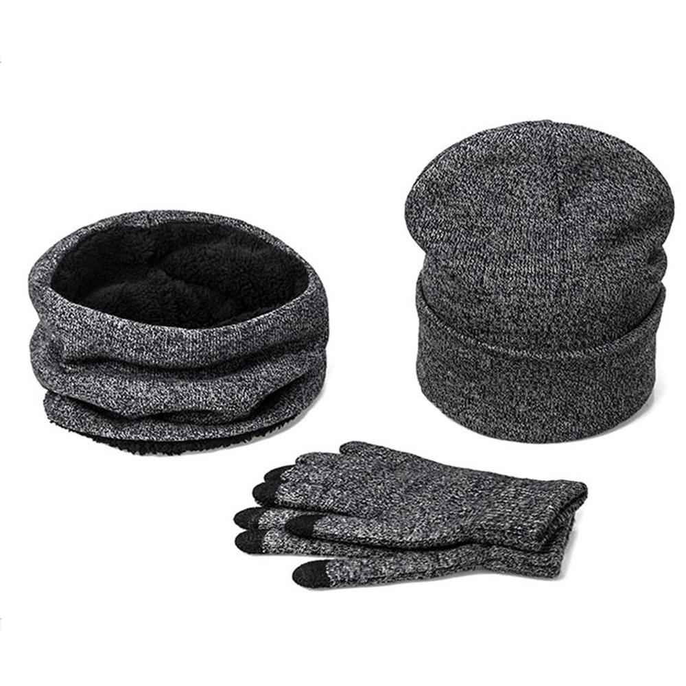 Men's 3-Piece Winter Set - Beanie Hat, Neck Warmer & Touch Screen Gloves