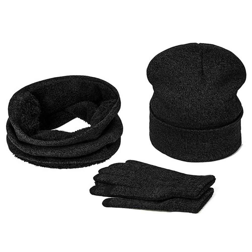 Men's 3-Piece Winter Set - Beanie Hat, Neck Warmer & Touch Screen Gloves