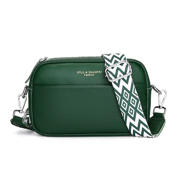 Fashion Simple Shoulder Messenger Bag Top Layer Cowhide Small Square Bag - Pretty women dresses