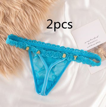 Women's Lace Transparent Rhinestone Letter Shorts - Pretty women dresses