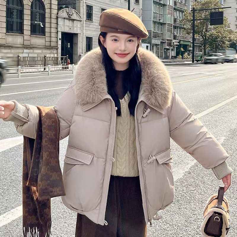 Korean Style Puffer Jacket - Loose Lapel Coat for Trendy Comfort and Versatility