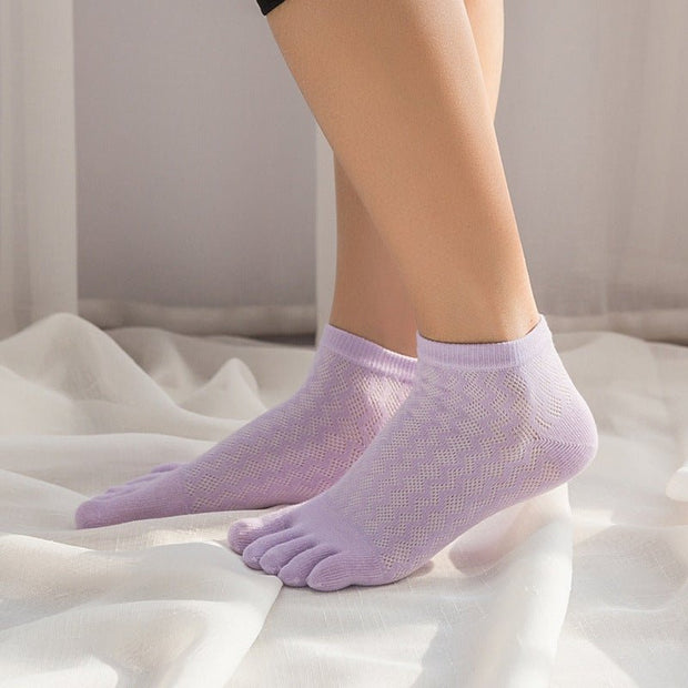 Women's Thin Summer Pure Cotton Toe Socks Plain Toe Socks - Pretty women dresses