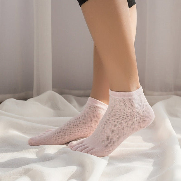 Women's Thin Summer Pure Cotton Toe Socks Plain Toe Socks - Pretty women dresses