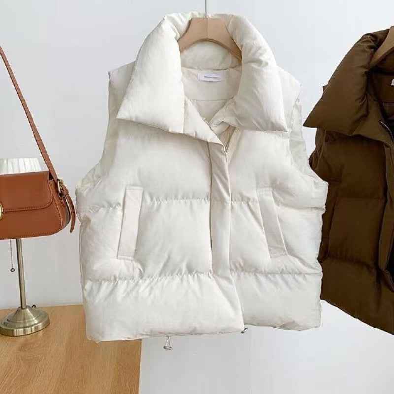 Autumn and Winter Women's Short Down Vest - Versatile Jacket Trend