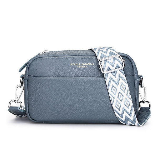 Fashion Simple Shoulder Messenger Bag Top Layer Cowhide Small Square Bag - Pretty women dresses