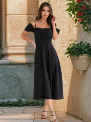 Women's Sexy Pleated Sling Slim Temperament Dress - Pretty women dresses