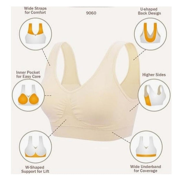 3 - Pack Sports Bras For Women, Padded Strappy Racerback Push Up Open Back Medium Support Sports Yoga - Pretty women dresses