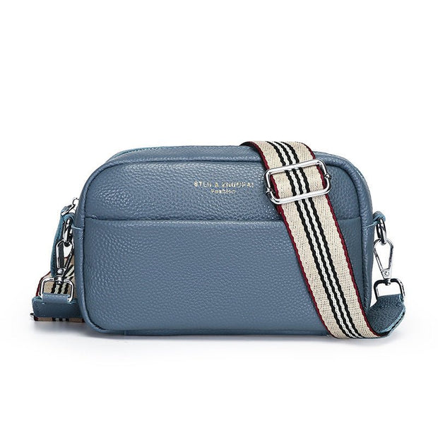 Fashion Simple Shoulder Messenger Bag Top Layer Cowhide Small Square Bag - Pretty women dresses