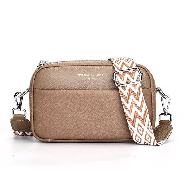 Fashion Simple Shoulder Messenger Bag Top Layer Cowhide Small Square Bag - Pretty women dresses
