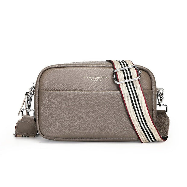 Fashion Simple Shoulder Messenger Bag Top Layer Cowhide Small Square Bag - Pretty women dresses