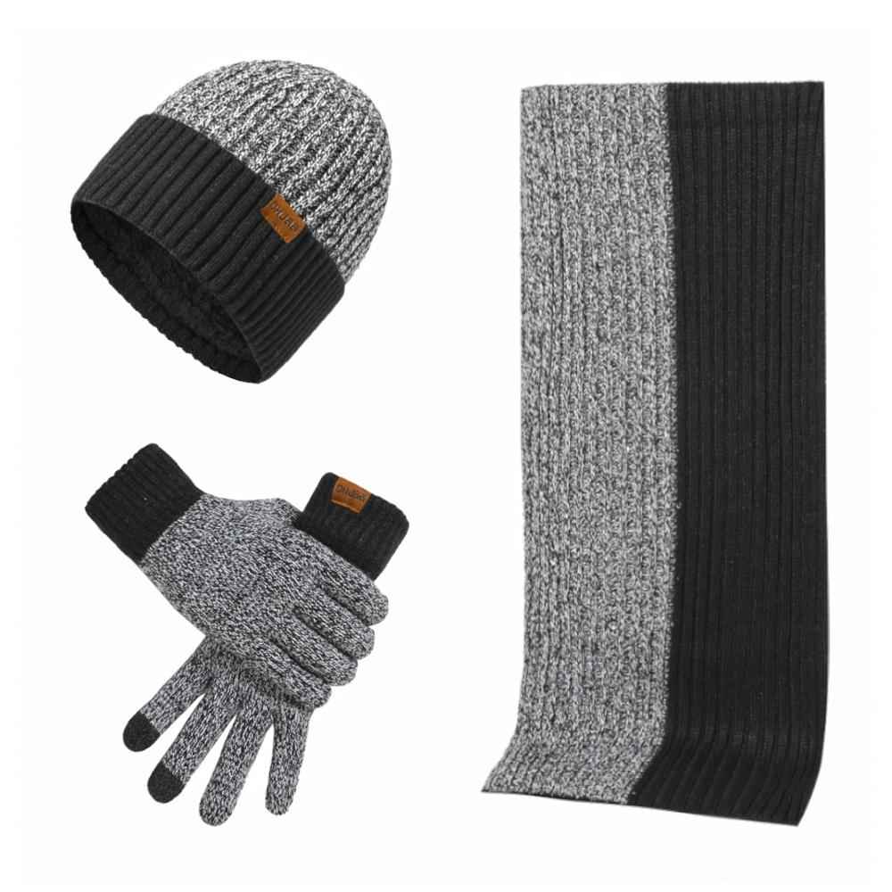3-Piece Winter Accessories Set - Beanie Hat, Scarf & Touch Screen Gloves