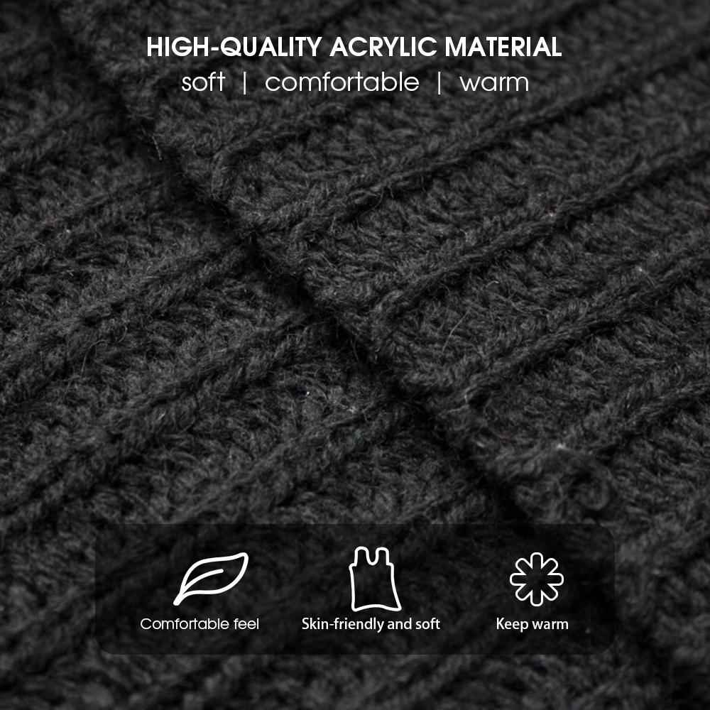 3-Piece Winter Accessories Set - Beanie Hat, Scarf & Touch Screen Gloves