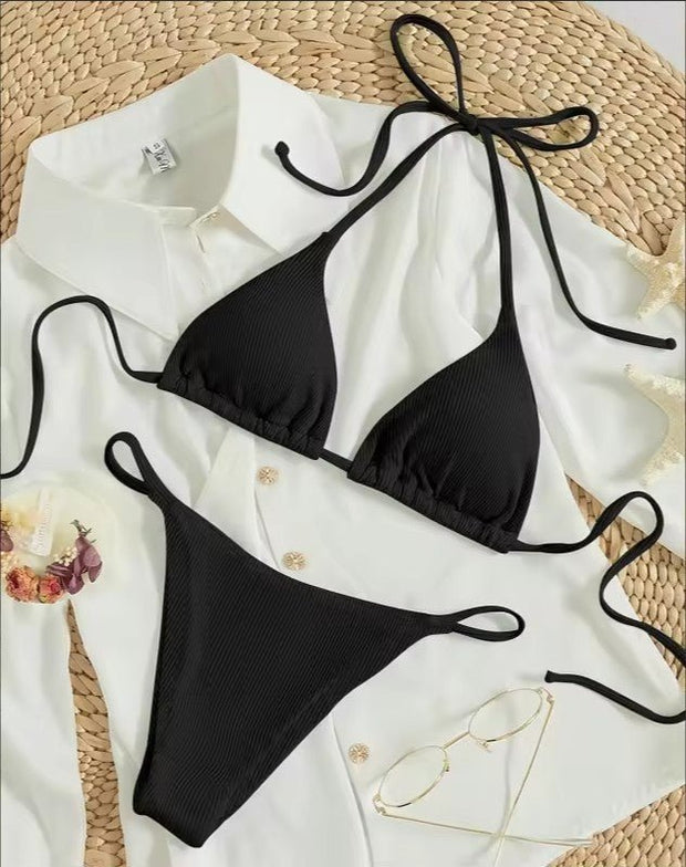 Women's Sexy Small Rib Bikini Tie Bikini Set Two Piece Swimsuit Beach Wear - Pretty women dresses