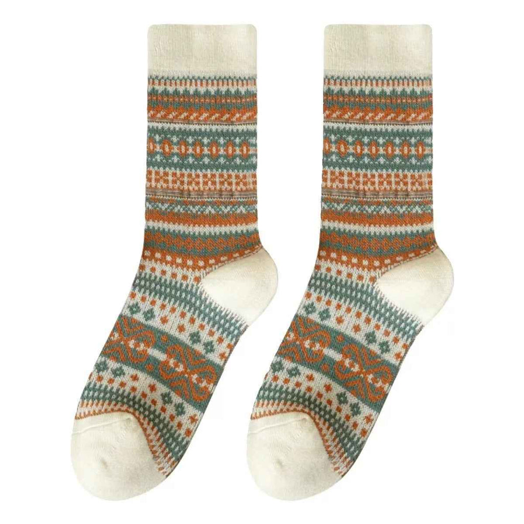 Women's Bunching Retro Mid-calf Socks Ethnic Style
