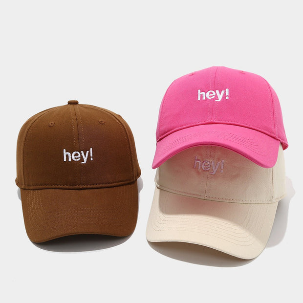 Creative Letters Hey Embroidery Soft Top Peak Cap - Pretty women dresses