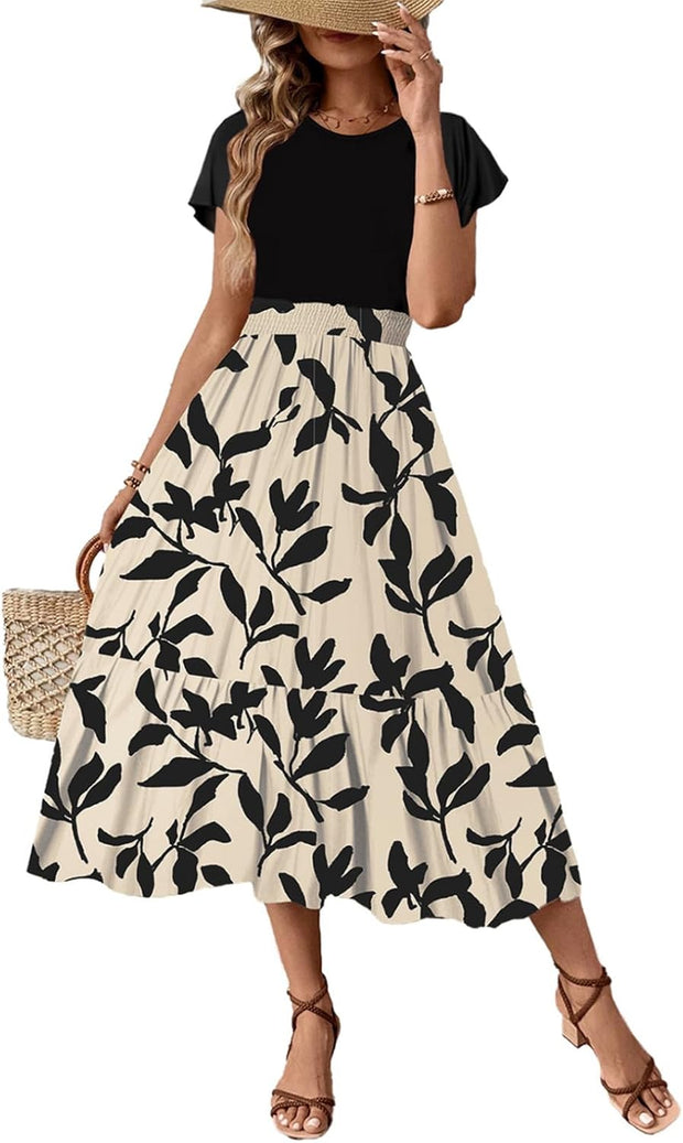 Floral Print Summer Maxi Dress - Dokotoo - Pretty women dresses