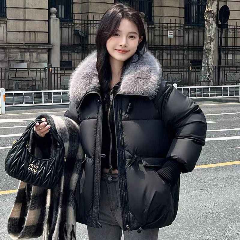 Korean Style Puffer Jacket - Loose Lapel Coat for Trendy Comfort and Versatility