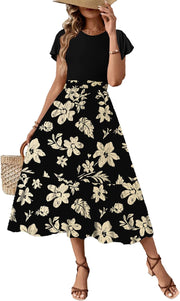 Floral Print Summer Maxi Dress - Dokotoo - Pretty women dresses