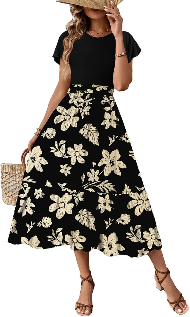 Floral Print Summer Maxi Dress - Dokotoo - Pretty women dresses