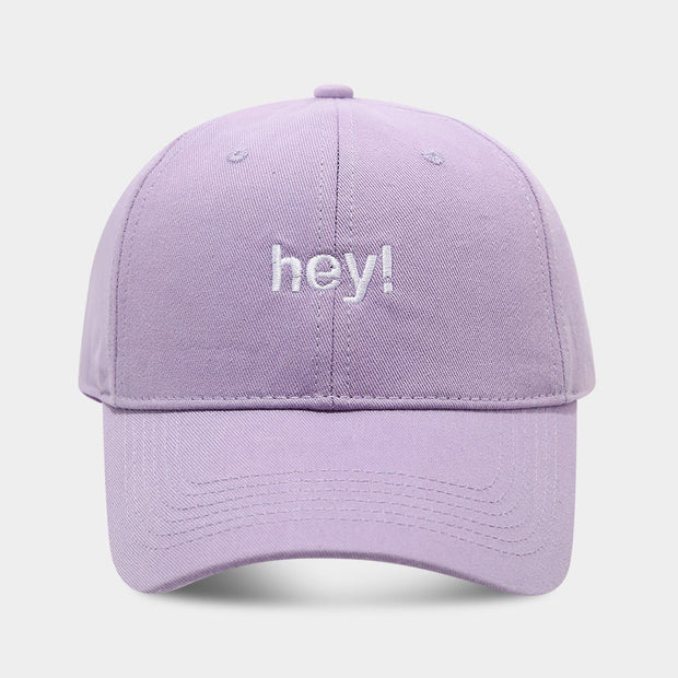 Creative Letters Hey Embroidery Soft Top Peak Cap - Pretty women dresses