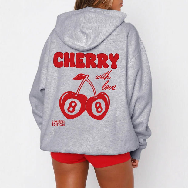 European And American Leisure Style Hooded Letter - print Long Sleeve - Pretty women dresses