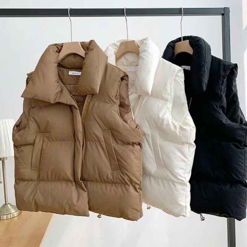 Autumn and Winter Women's Short Down Vest - Versatile Jacket Trend
