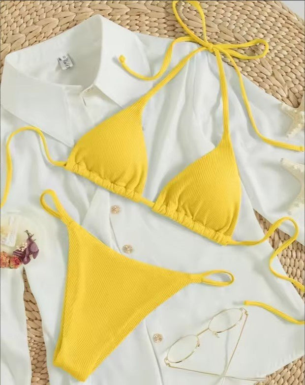 Women's Sexy Small Rib Bikini Tie Bikini Set Two Piece Swimsuit Beach Wear - Pretty women dresses