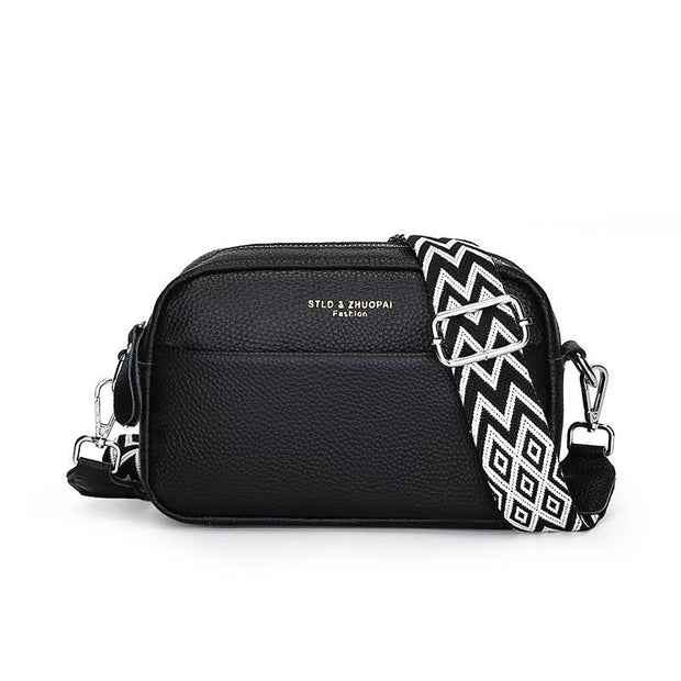 Fashion Simple Shoulder Messenger Bag Top Layer Cowhide Small Square Bag - Pretty women dresses