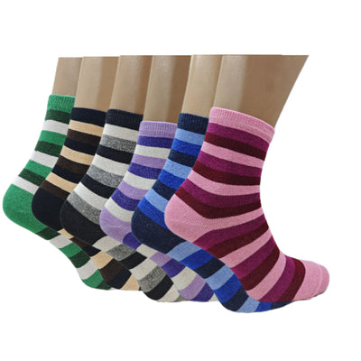 Pack Of 6 12 24 Pairs Womens Colourful Striped Socks - Pretty women dresses