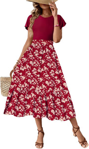 Floral Print Summer Maxi Dress - Dokotoo - Pretty women dresses