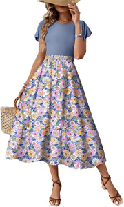 Floral Print Summer Maxi Dress - Dokotoo - Pretty women dresses