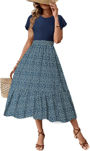 Floral Print Summer Maxi Dress - Dokotoo - Pretty women dresses