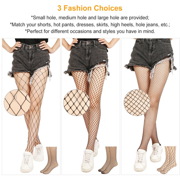 1Pc Women Fishnet Tights Sexy High Waist Fishnet Pantyhose Stretchy Mesh Hollow Out Tights Stockings With Medium Large Hole Choices - Pretty women dresses